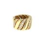 Bague souple Vintage  en or jaune et diamants - 360 thumbnail