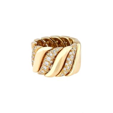 Flexible Vintage  ring in yellow gold and diamonds