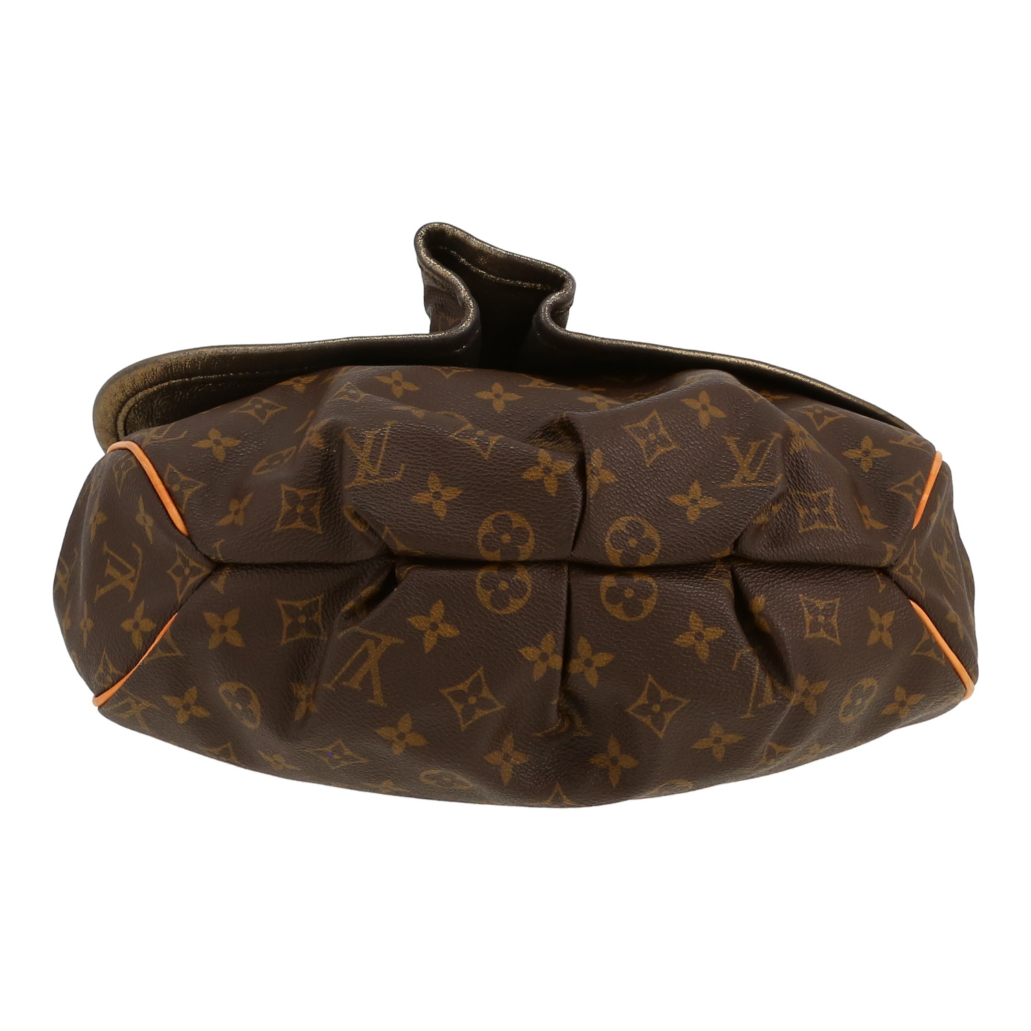 Louis Vuitton Kalahari shoulder bag in brown coated Monogram canvas and natural leather - Detail D1