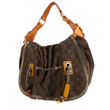 Bolso de hombro Louis Vuitton Kalahari de lona Monogram recubierta en color marrón y piel natural