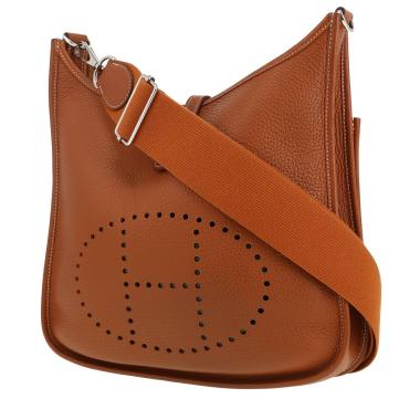 Sac bandoulière Hermès  Evelyne III en cuir togo gold
