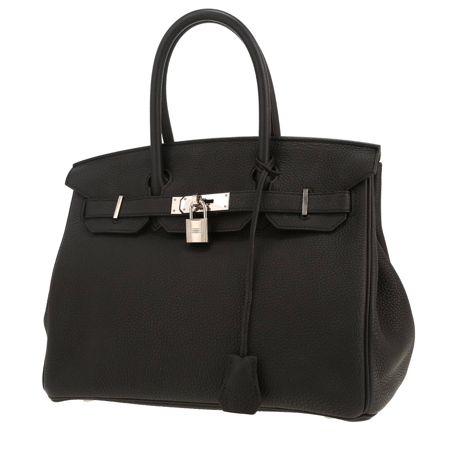Sac à main Hermès  Birkin 30 cm en cuir togo noir