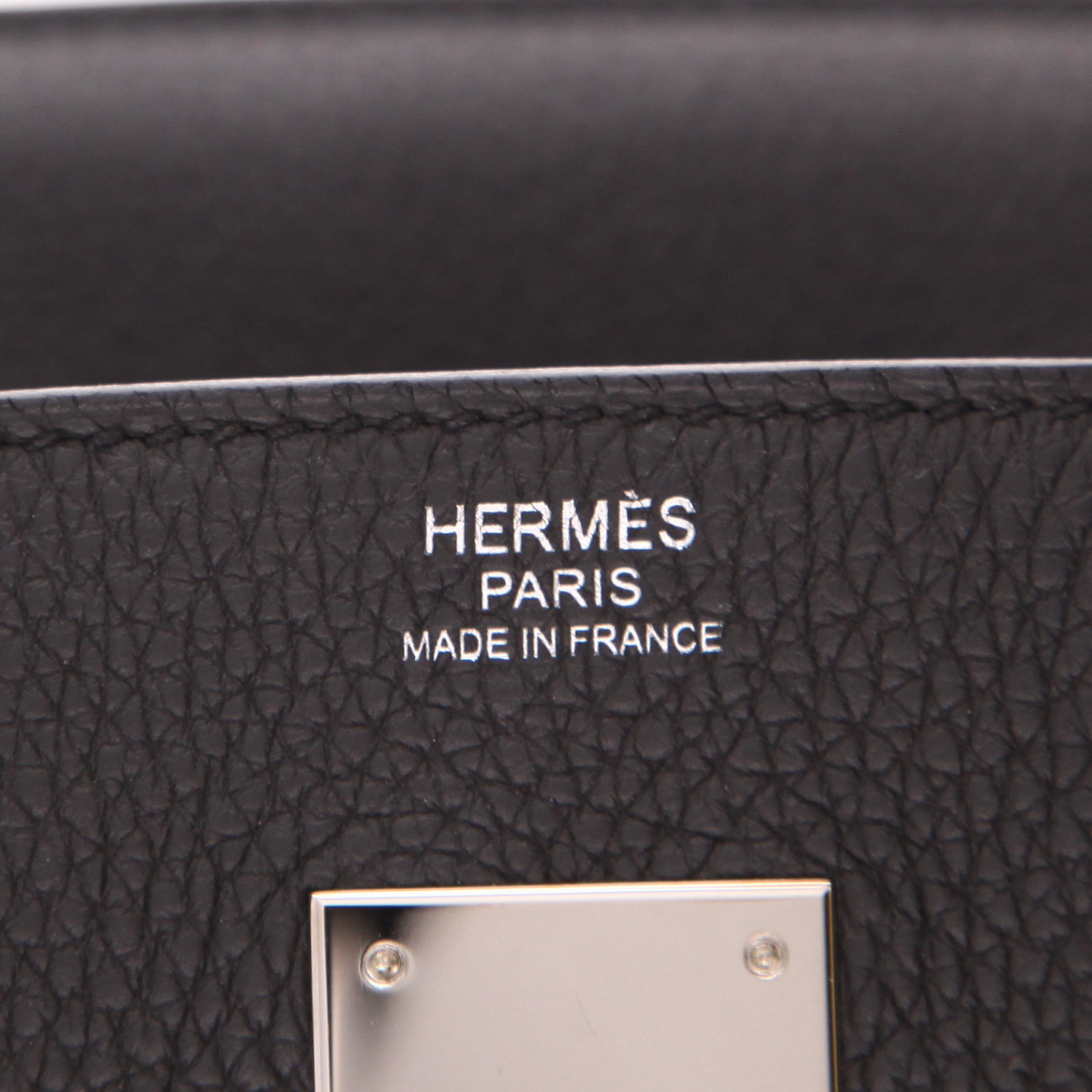 Bolso de mano Hermès  Birkin 30 cm en cuero togo negro - Detail D2