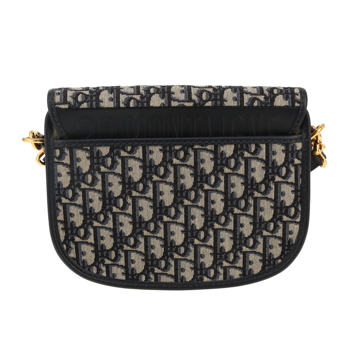 Dior  Bobby medium model  shoulder bag  in blue monogram canvas  and blue leather - Detail D4