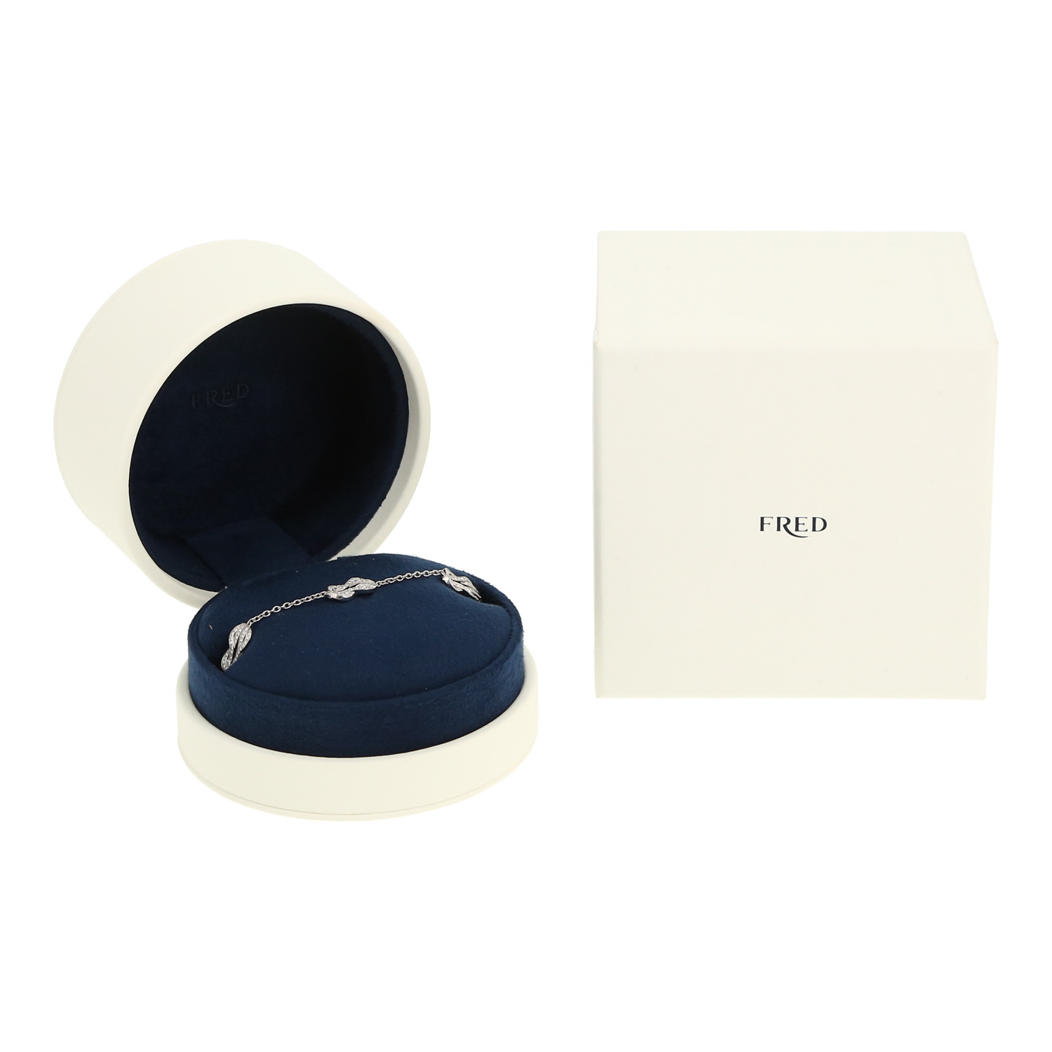 Bracelet Fred Chance Infinie en or blanc et diamants - Detail D2