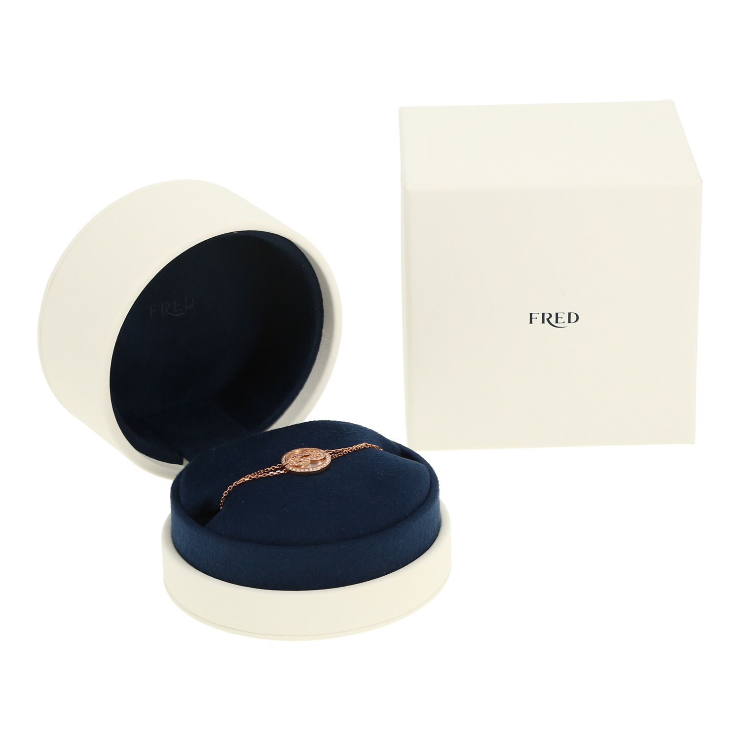 Bracelet Fred Chance Infinie en or rose, nacre et diamants - Detail D2