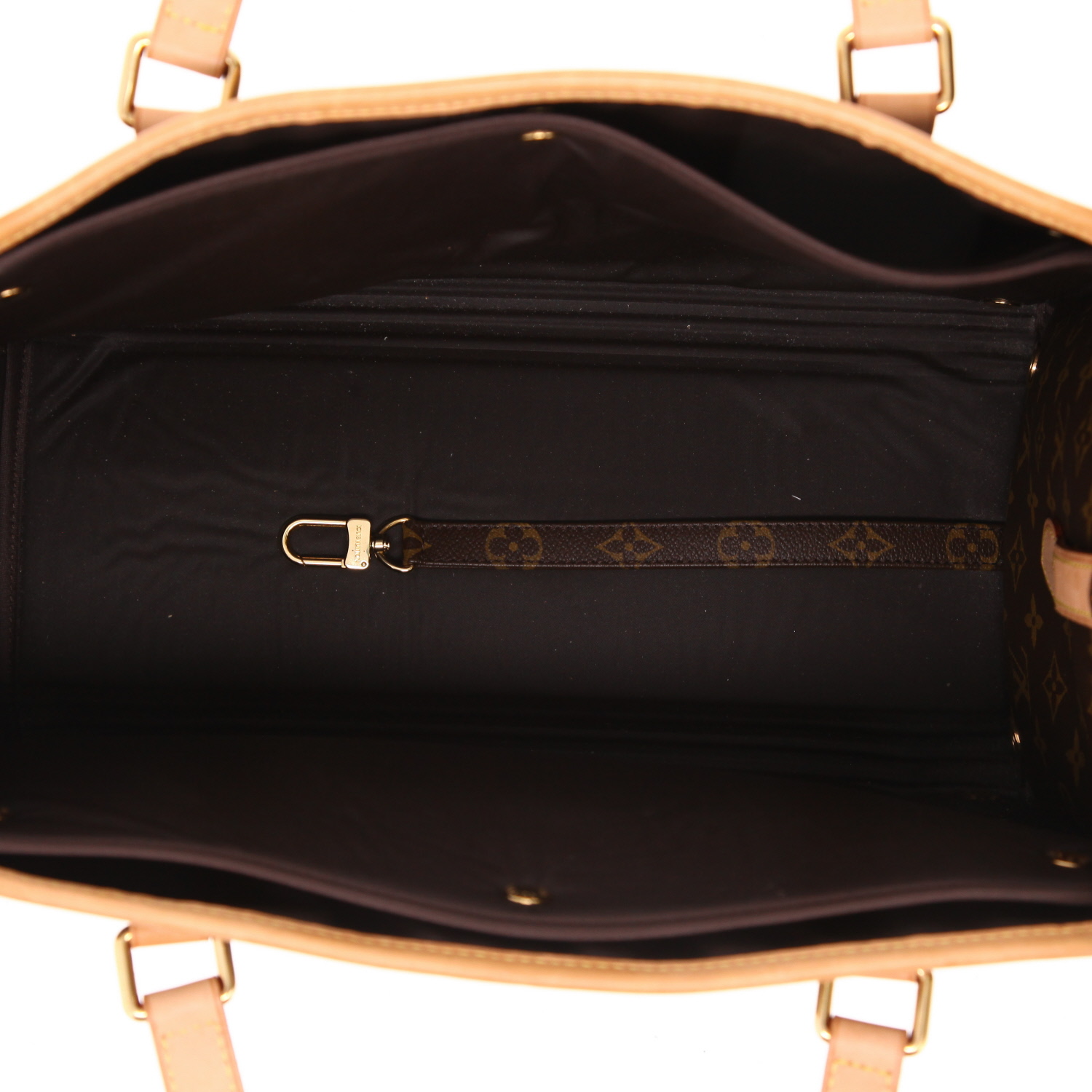 Louis Vuitton Baxter travel bag in Monogram canvas and natural leather - Detail D3