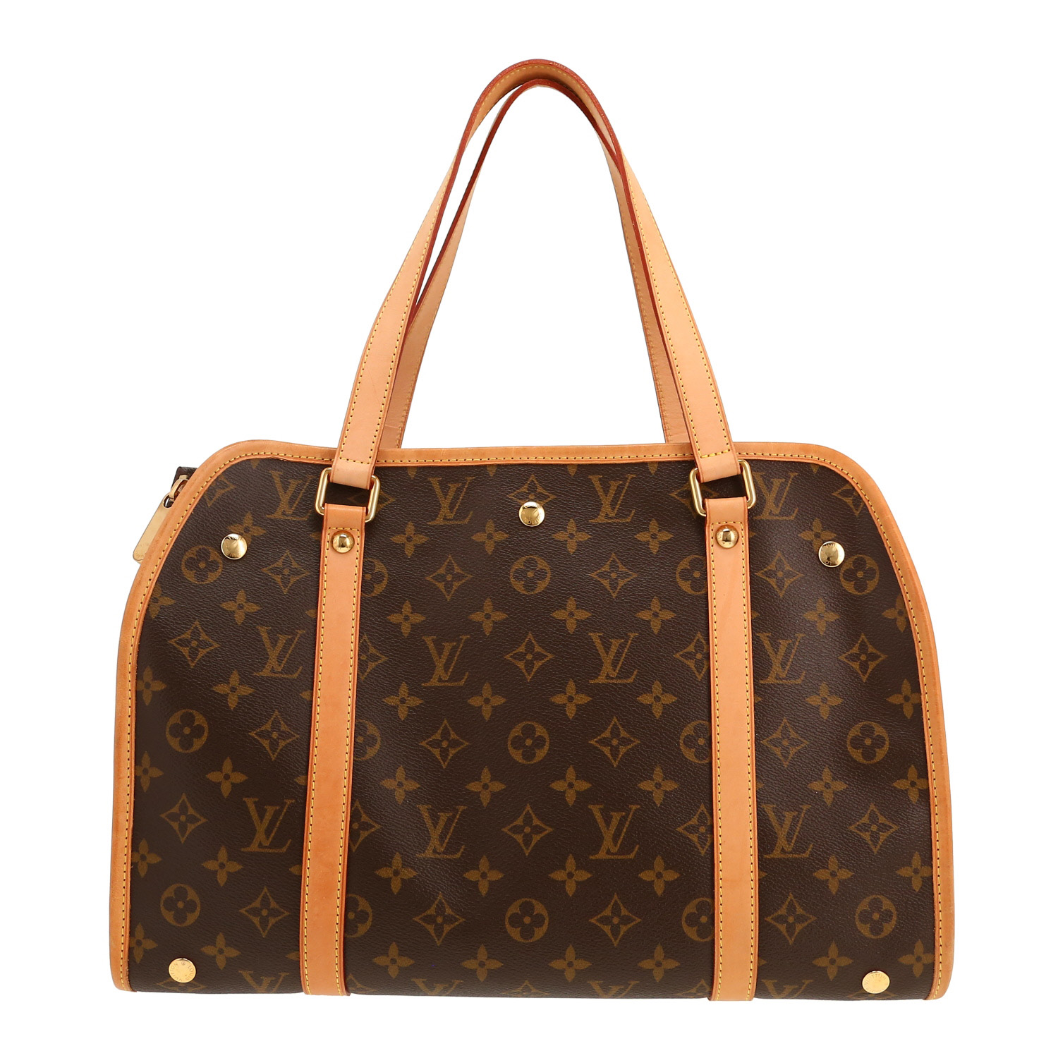Louis Vuitton Baxter travel bag in Monogram canvas and natural leather - Detail D4