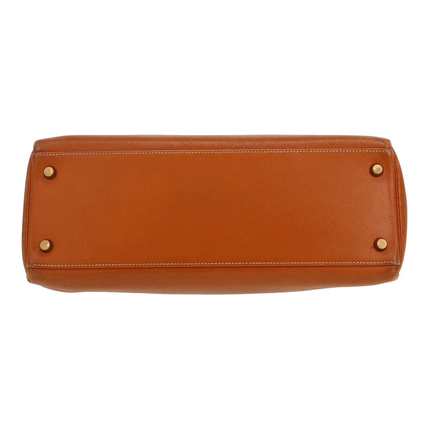 Sac à main Hermès  Kelly 32 cm en cuir Courchevel gold - Detail D1