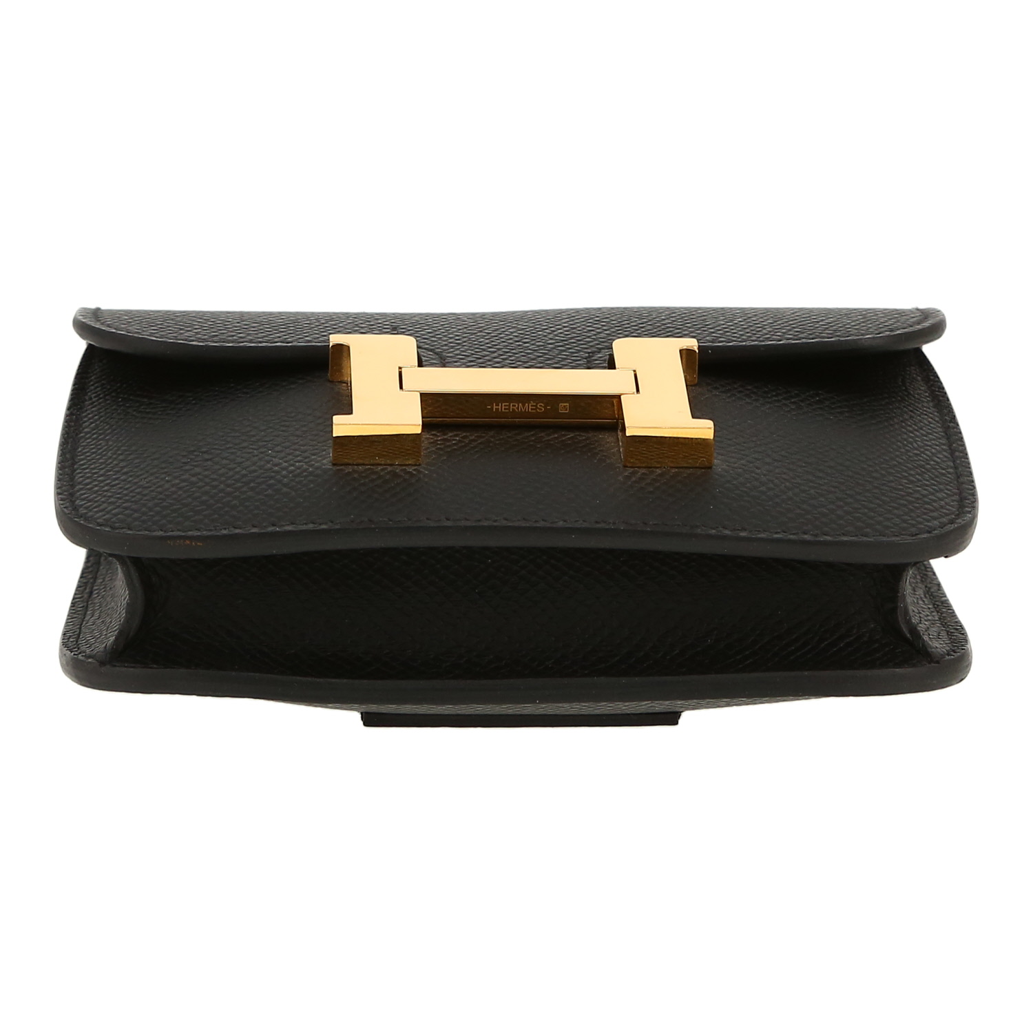 Pochette Hermès  Constance Slim in pelle Epsom nera - Detail D1