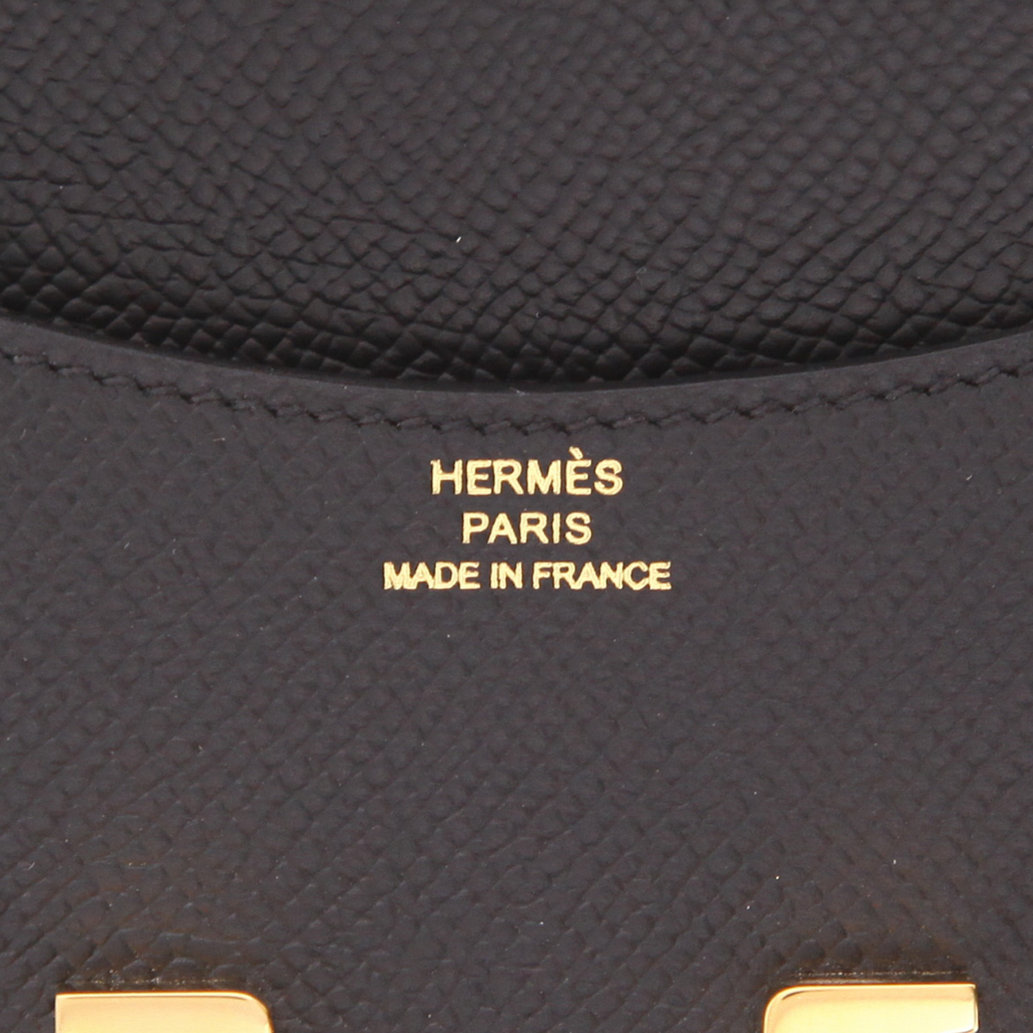 Hermès  Constance Slim pouch  in black epsom leather - Detail D2