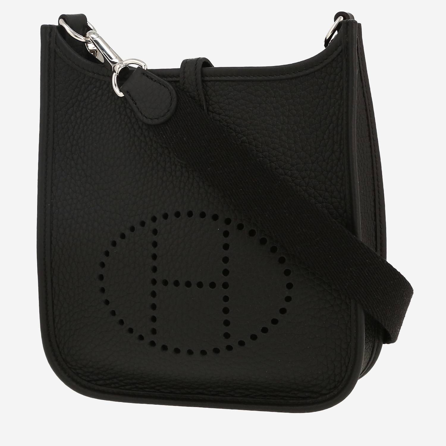 Bolso bandolera Hermès  Mini Evelyne mini  en cuero togo negro