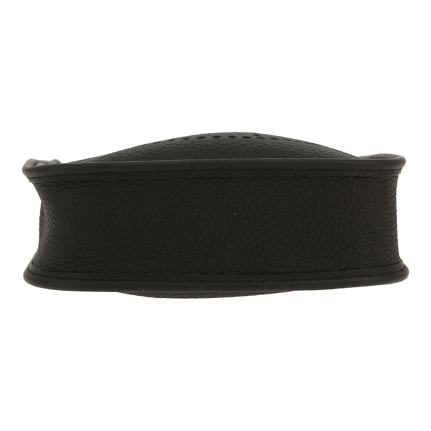 Bolso bandolera Hermès  Mini Evelyne mini  en cuero togo negro - Detail D1