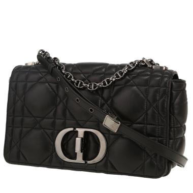 Bolso bandolera Dior  Caro modelo mediano  en cuero cannage negro