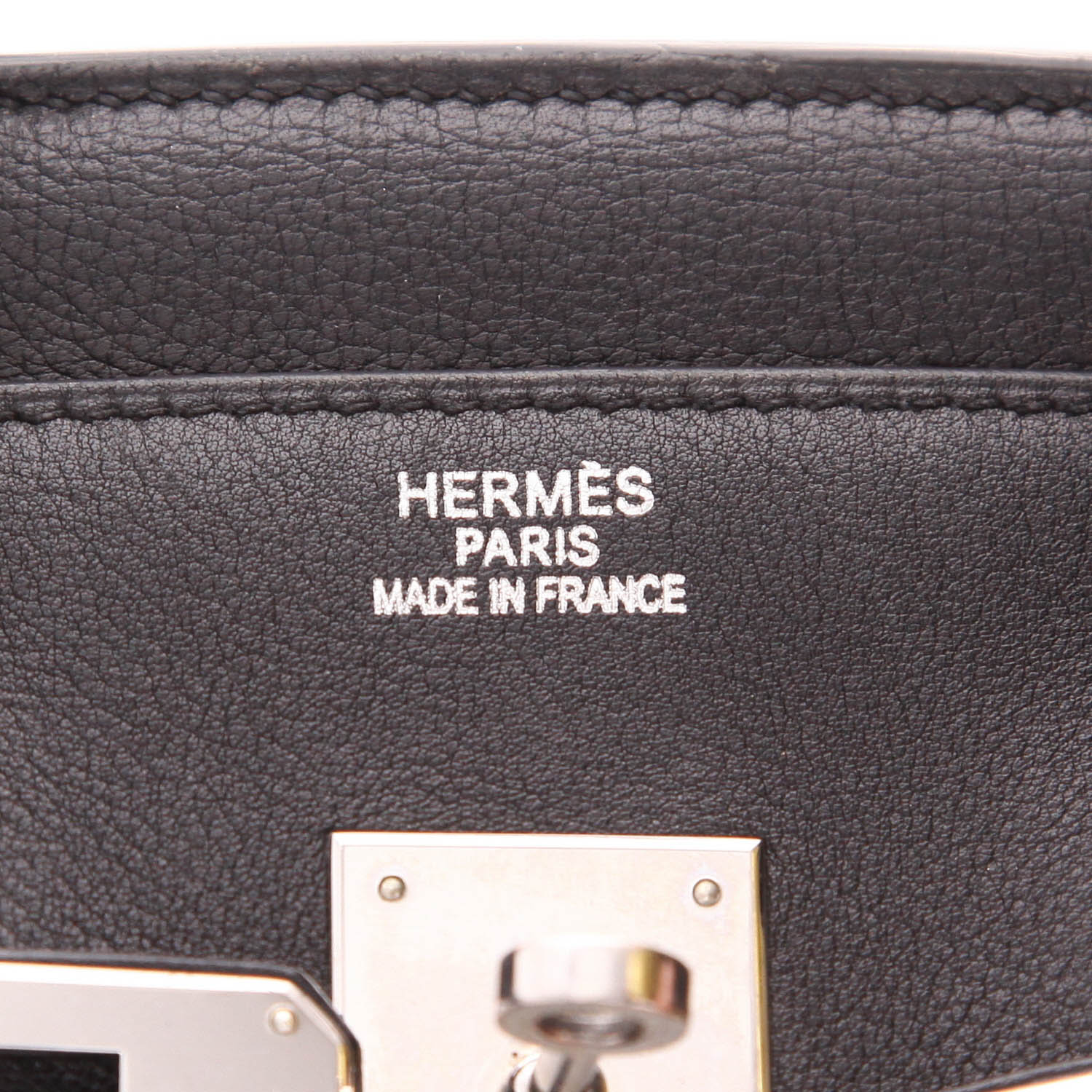 Hermès  Birkin 35 cm handbag  in black Evergrain leather - Detail D2