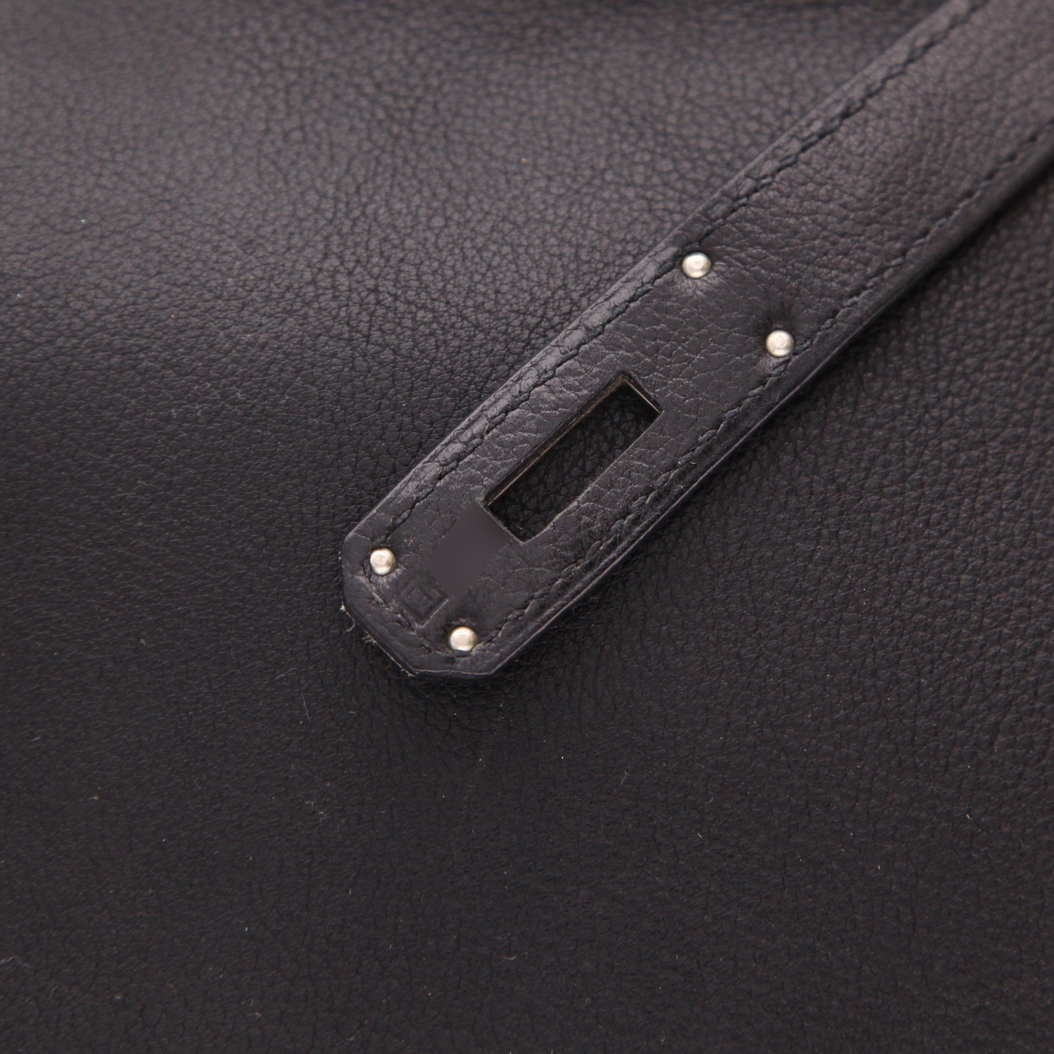 Borsa Hermès  Birkin 35 cm in pelle Evergrain nera - Detail D4