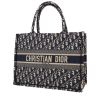 Shopping bag Dior  Book Tote in tessuto a monogramma Oblique blu e beige - 00pp thumbnail