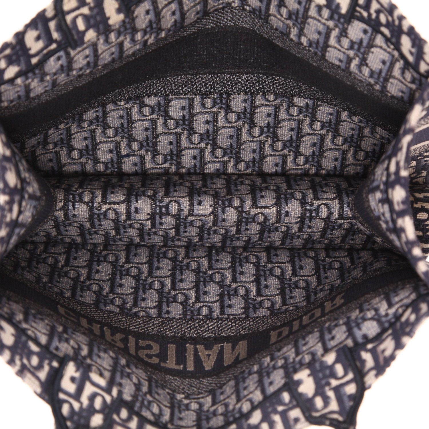 Bolso Cabás Dior  Book Tote en lona Monogram Oblique azul y beige - Detail D3