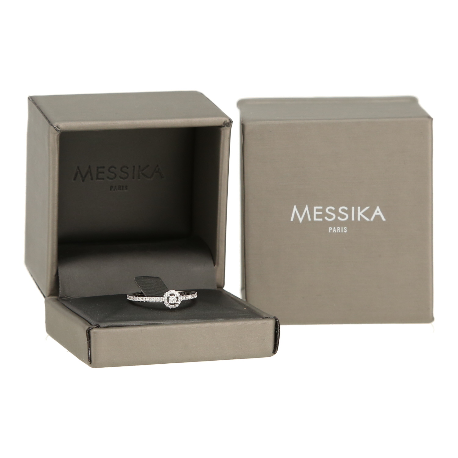 Bague Messika  petit modèle en or blanc et diamants - Detail D2