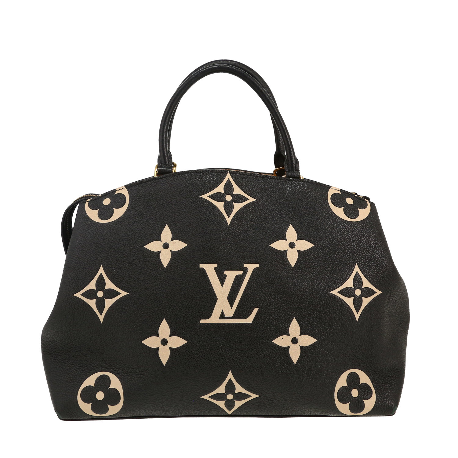 Louis Vuitton Grand Palais handbag in black and beige monogram leather - Detail D4