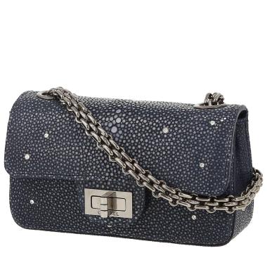 Sac bandoulière Chanel  Mini 2.55 en galuchat gris