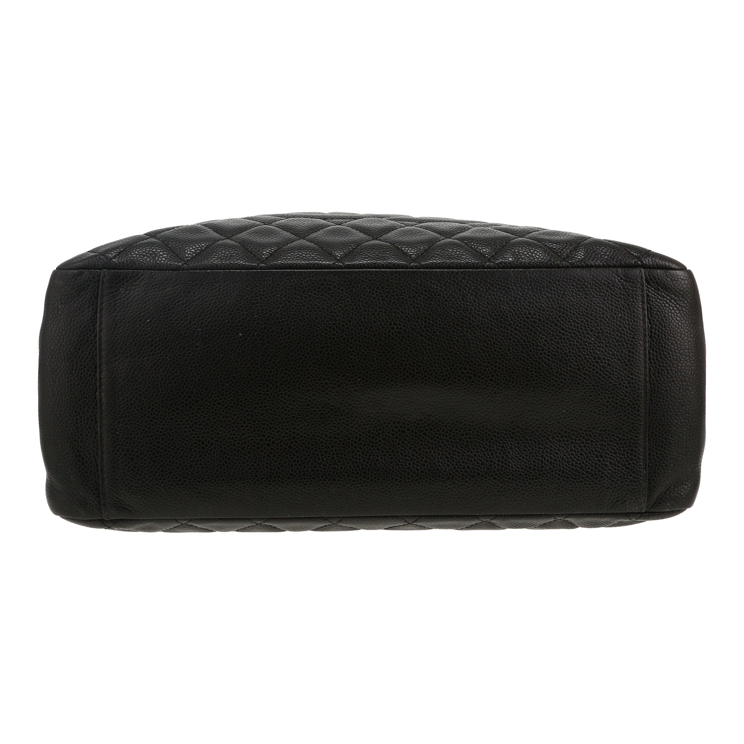 Chanel Shopping GST handbag in black quilted grained leather - Detail D1