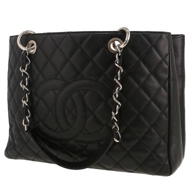 Sac à main Chanel  Shopping GST en cuir grainé matelassé noir