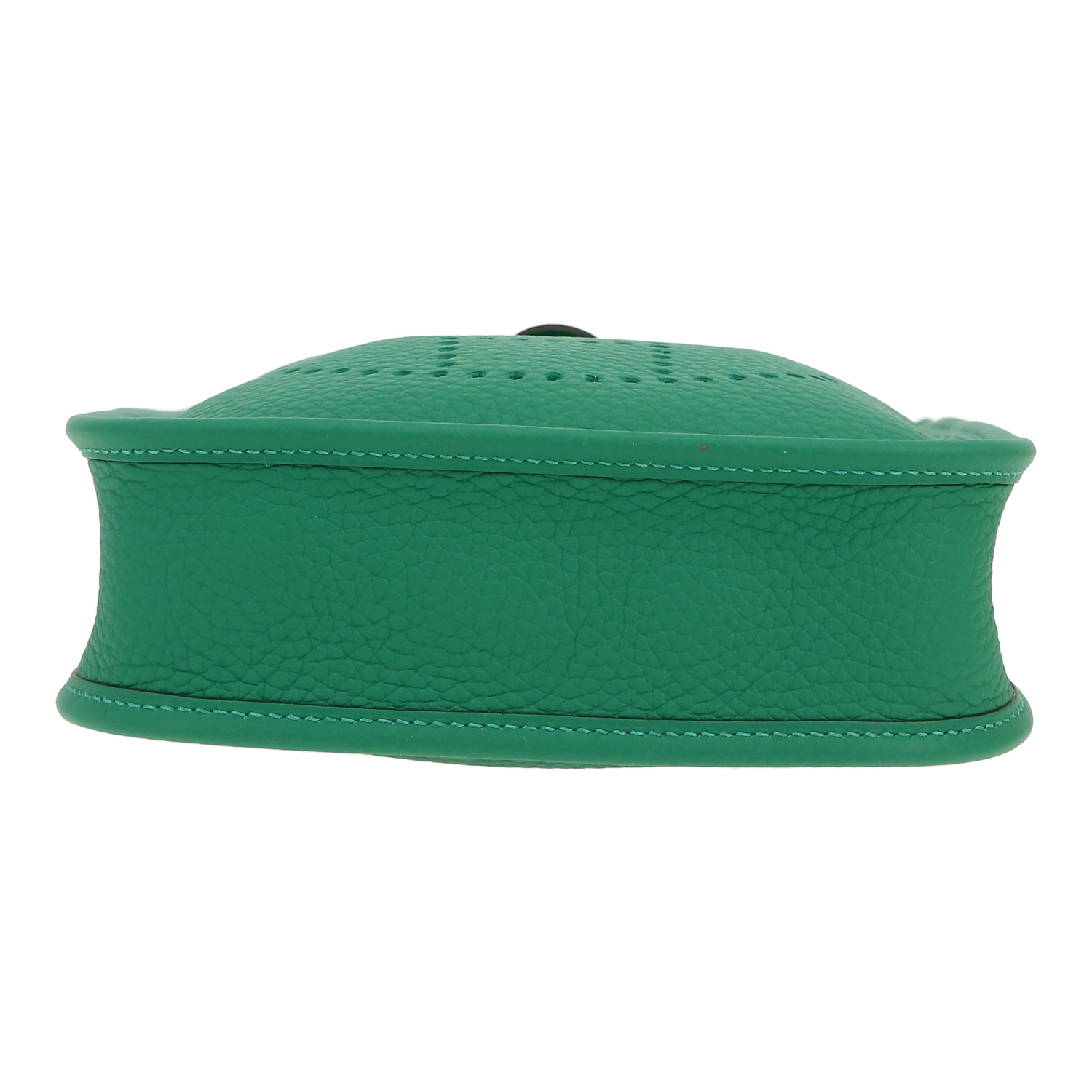 Sac bandoulière Hermès  Mini Evelyne en cuir taurillon clémence Vert Vertigo - Detail D1