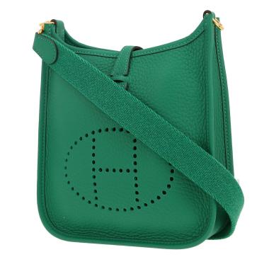 Bolso bandolera Hermès  Mini Evelyne en cuero taurillon clémence Vert Vertigo