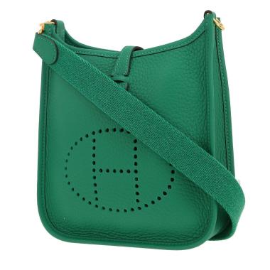 Sac bandoulière Hermès  Evelyne 16 cm en cuir taurillon clémence Vert Vertigo