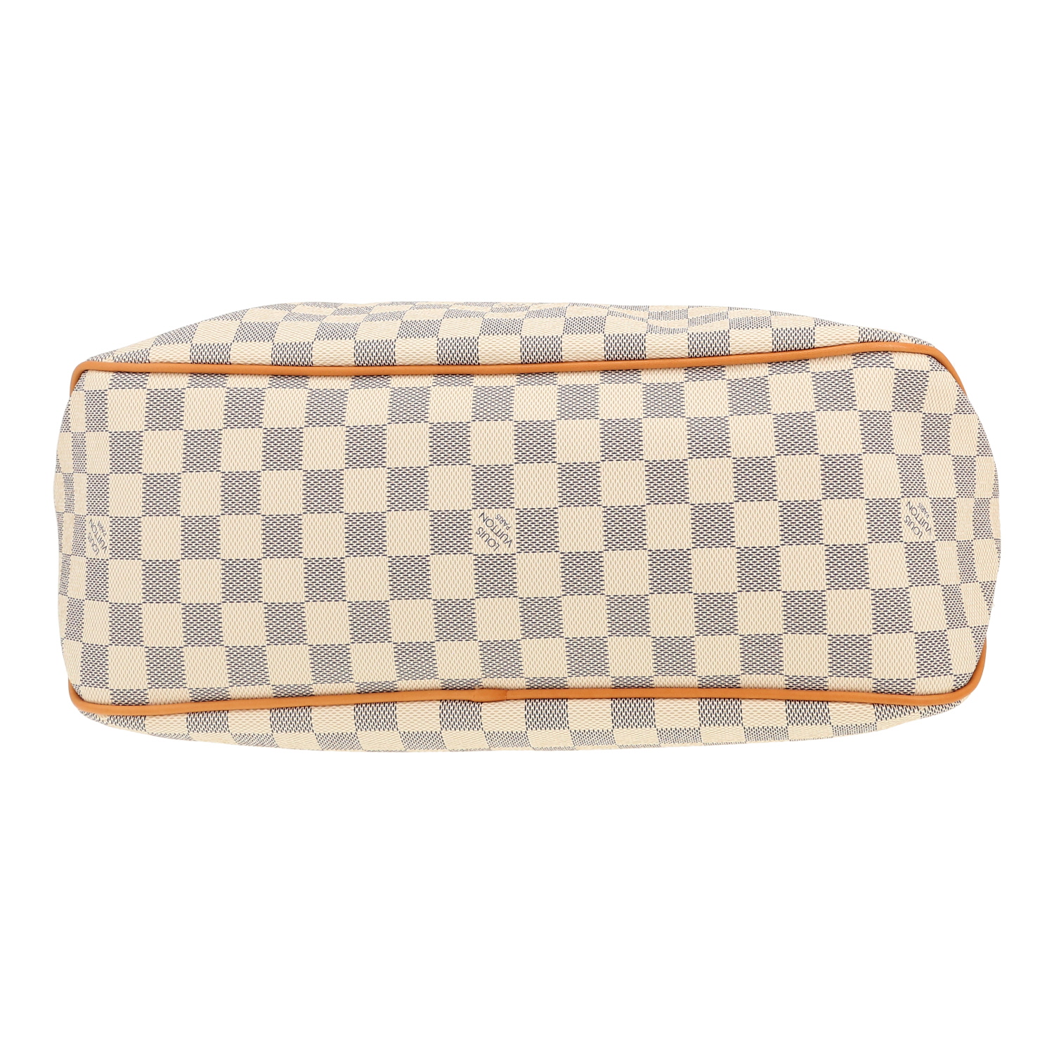 Borsa Louis Vuitton  Delightful in tela a scacchi azzurro e pelle naturale - Detail D1