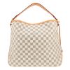 Bolso de mano Louis Vuitton  Delightful en lona a cuadros azul celeste y cuero natural - Detail D4 thumbnail