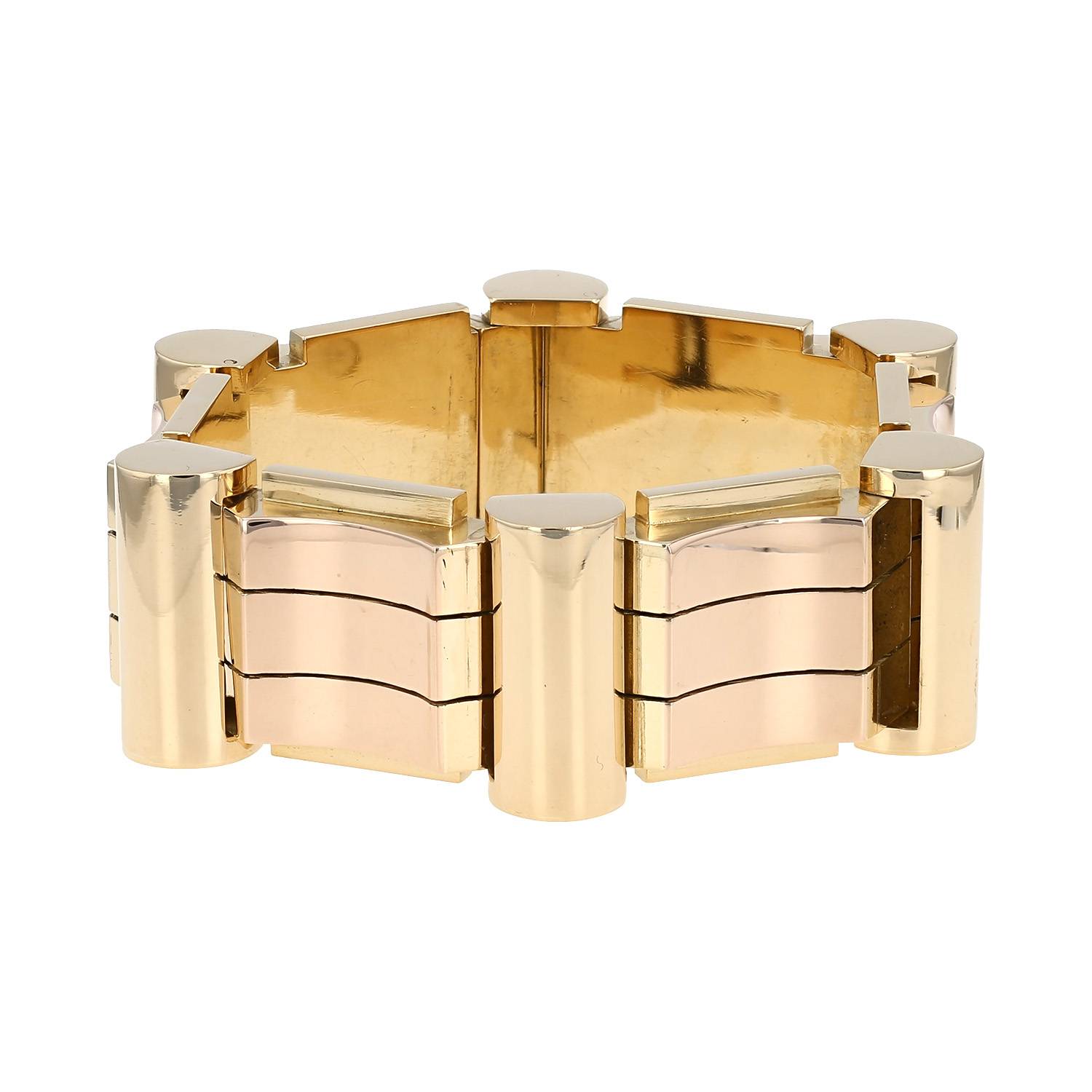 Brazalete época años 50 Vintage  de oro amarillo y oro rosa