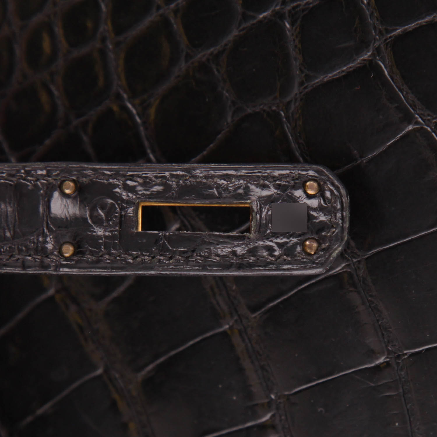 Hermès  Kelly 32 cm handbag  in black alligator - Detail D4