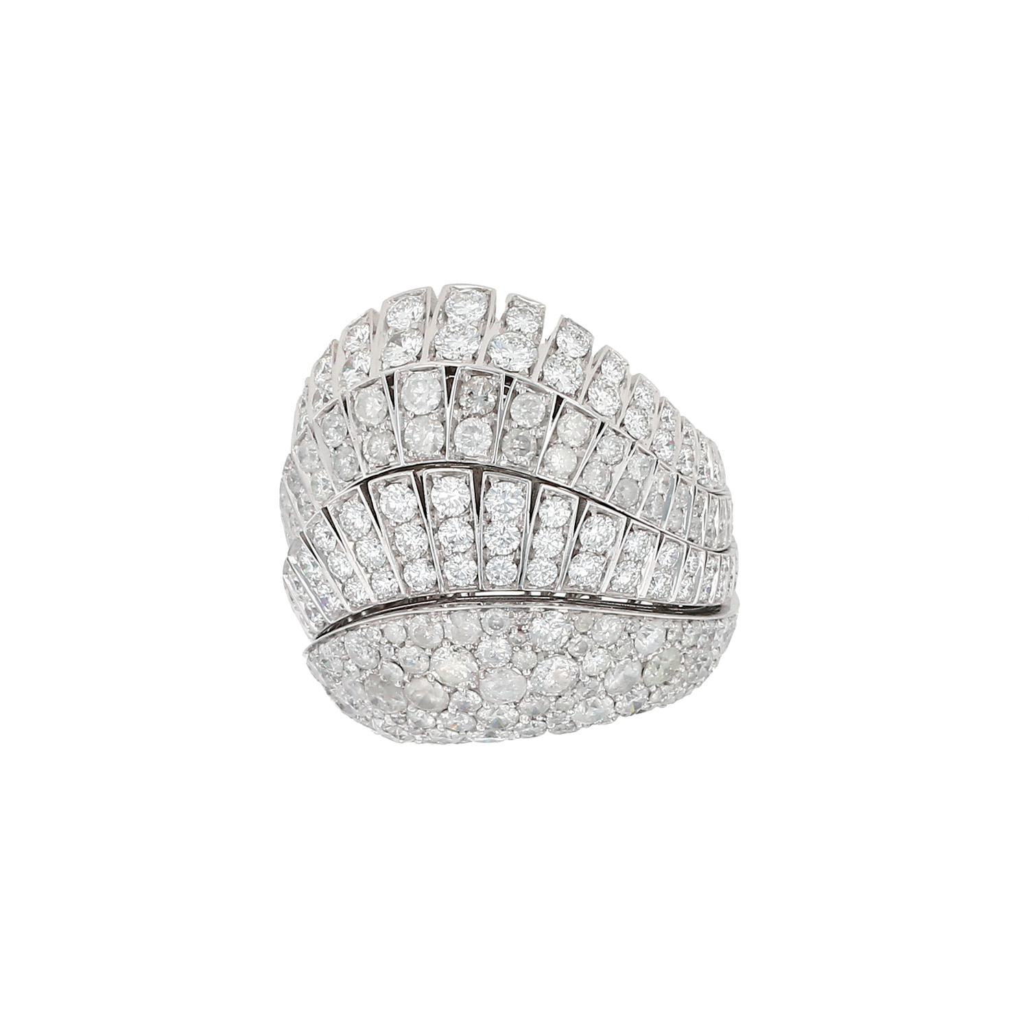 Anello De Grisogono Ventaglio in oro bianco e diamanti - 00pp
