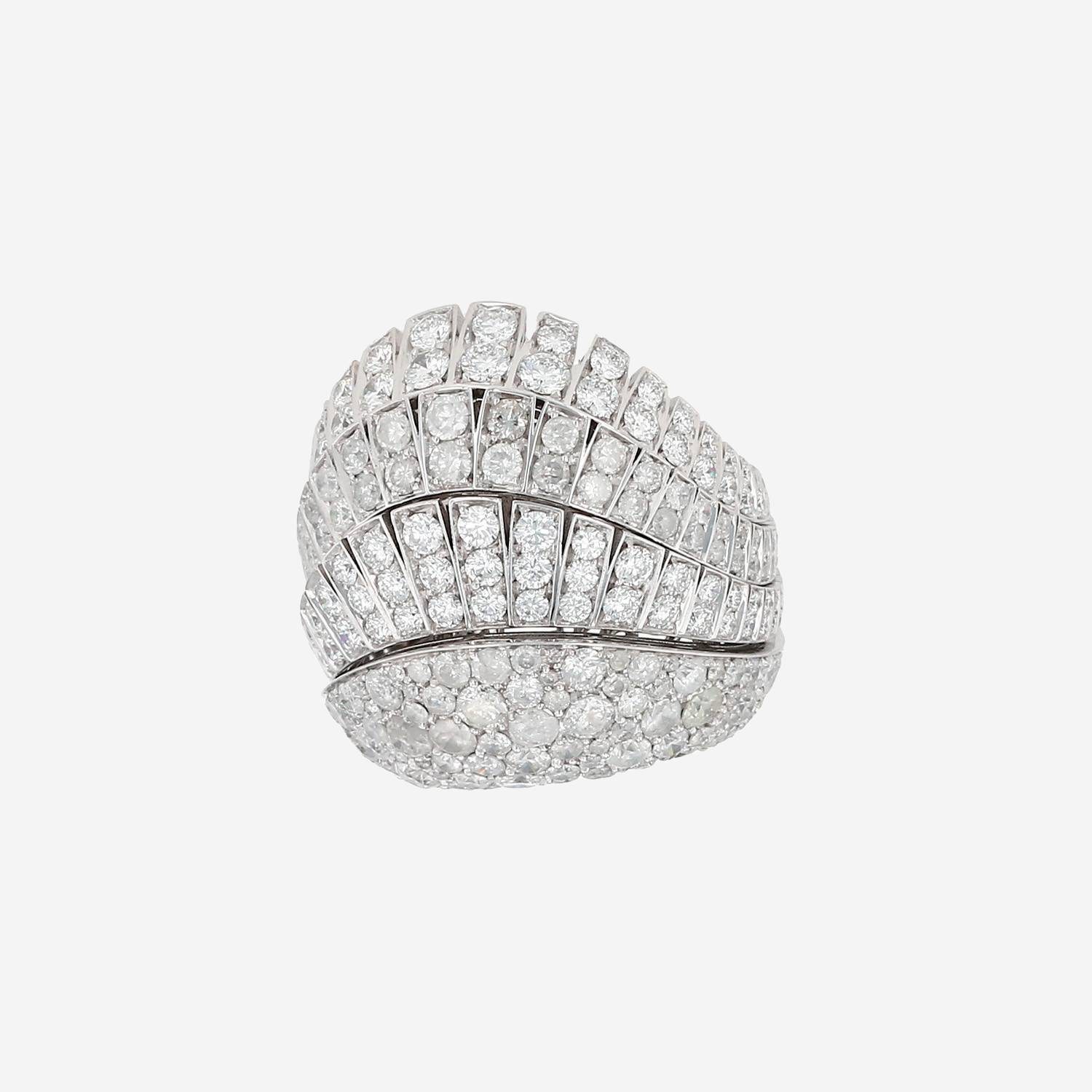 Anello De Grisogono Ventaglio in oro bianco e diamanti