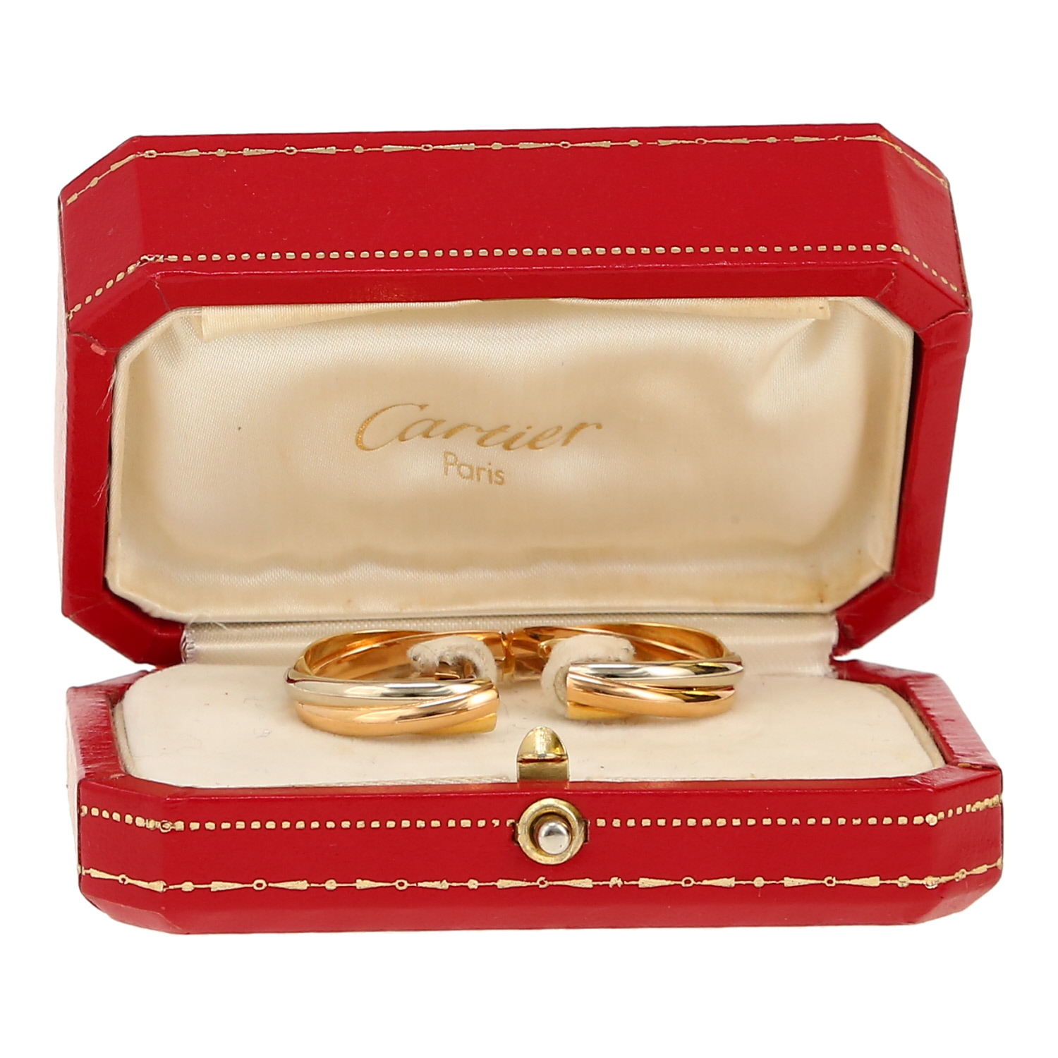 Par de gemelos Cartier Trinity de 3 oros - Detail D2