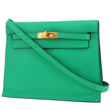 Bolso bandolera Hermès  Kelly Danse en cuero verde menthe