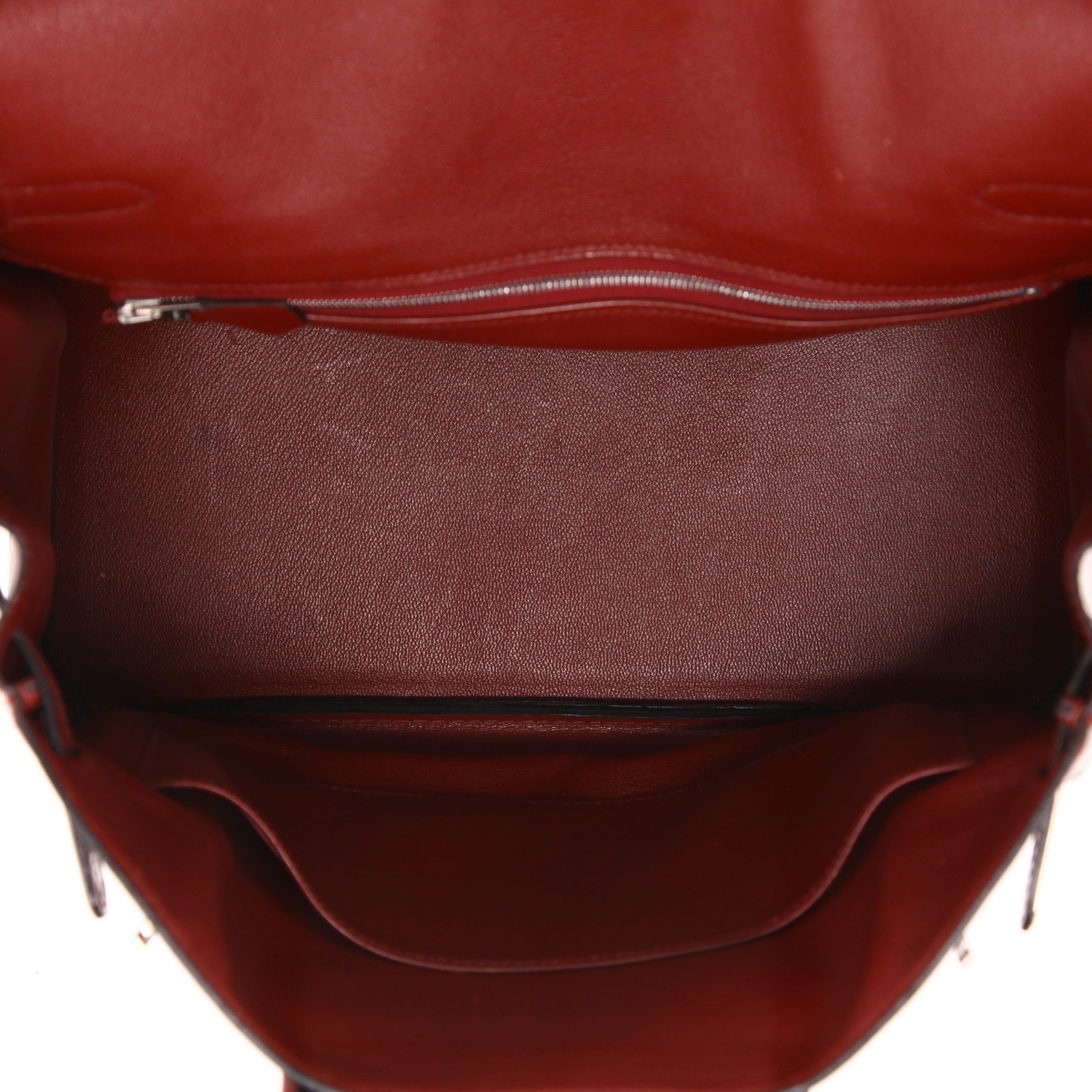 Bolso de mano Hermès  Haut à Courroies 32 cm en cuero box rojo H - Detail D3