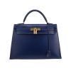 Sac à main Hermès  Kelly 32 cm en cuir box bleu - 360 thumbnail