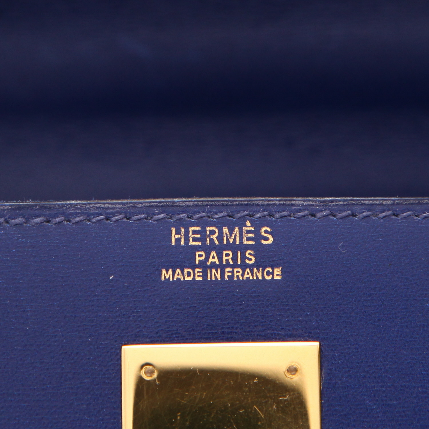 Borsa Hermès  Kelly 32 cm in pelle box blu - Detail D2