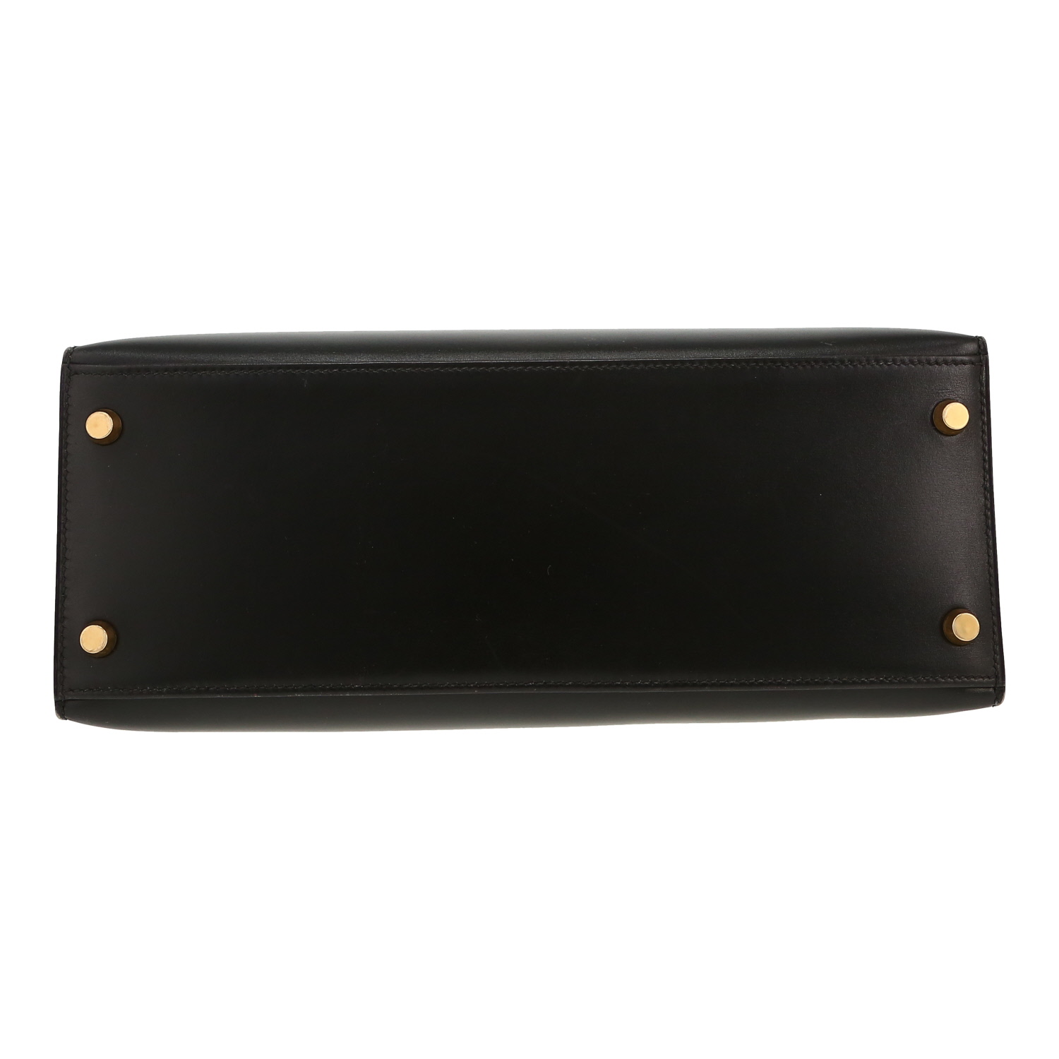 Bolso de mano Hermès  Kelly 28 cm en cuero box negro - Detail D1