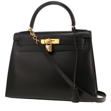 Sac à main Hermès  Kelly 28 cm en cuir box noir