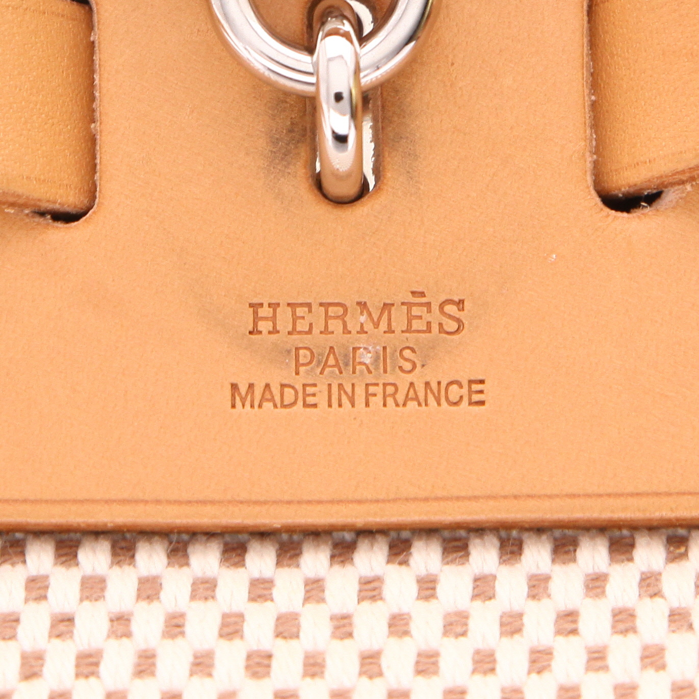 Hermès  Herbag bag  "H" canvas  and Hunter cowhide - Detail D2