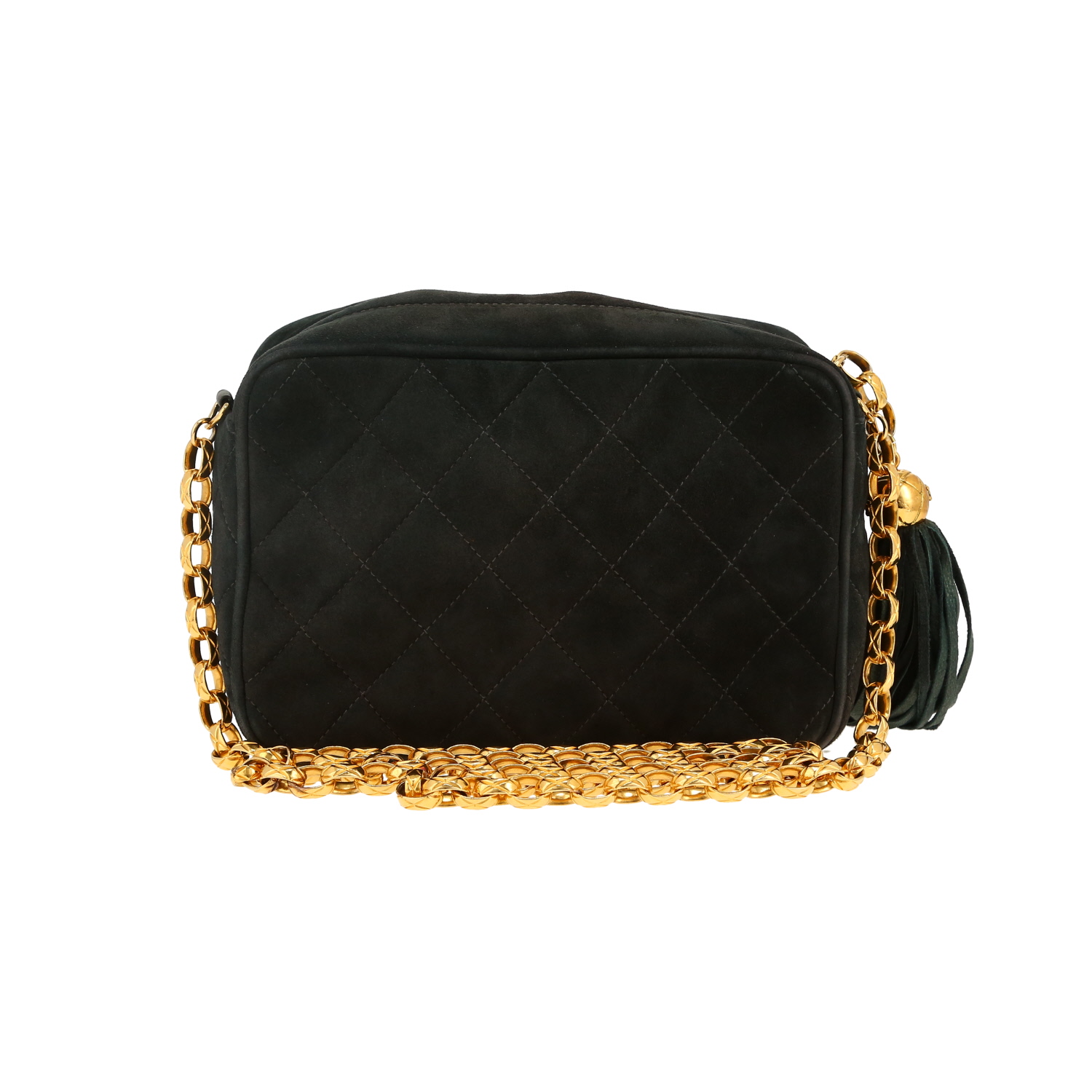 Sac à main Chanel Vintage en Veau velours noir - Detail D4