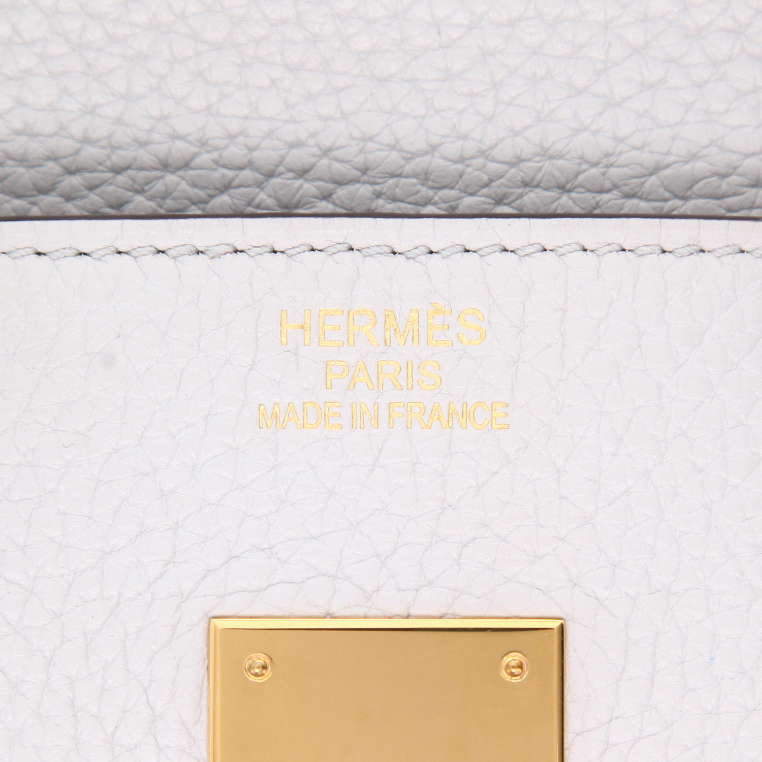 Bolso de mano Hermès  Birkin 35 cm en cuero togo Bleu Pale - Detail D2