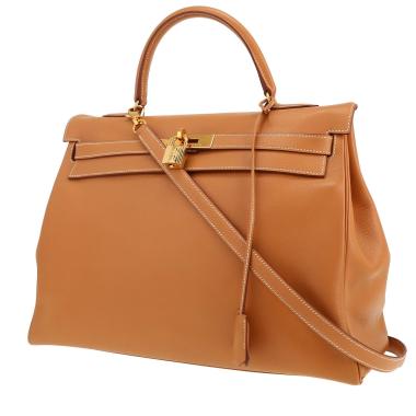 Sac à main Hermès  Kelly 35 cm en cuir Courchevel gold
