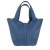 Borsa Hermès  Picotin 18 cm in pelle taurillon clemence Bleu Caban - Detail D4 thumbnail