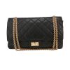 Chanel 2.55 large model  handbag  in black quilted grained leather - 360 thumbnail