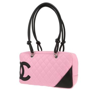 Borsa Chanel  Cambon in pelle trapuntata rosa e nera